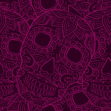 Ölü kafatası vektör, gün seamless modeli