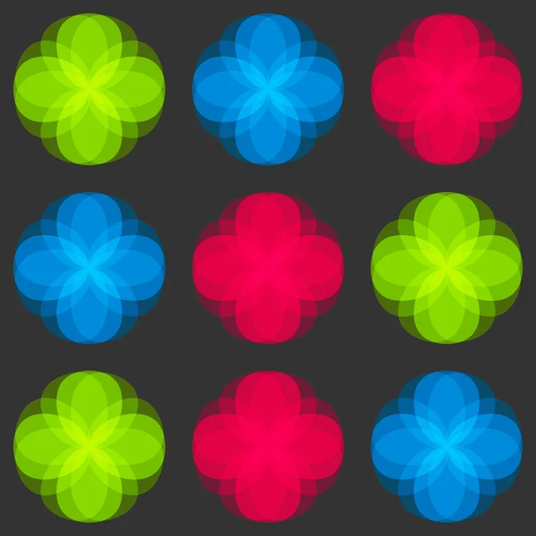 Çiçekler seamless modeli. Parlak renkler öğeleri — Stok Vektör