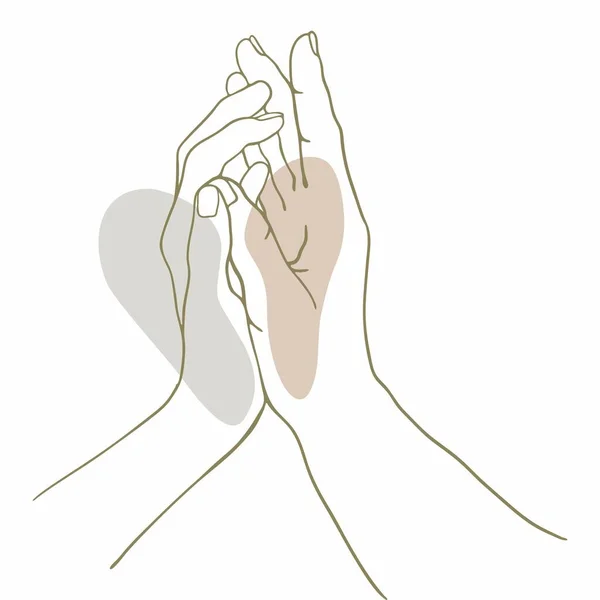 Dua Tangan Bersama Sama Cinta Dan Konsep Pernikahan Line Art Stok Vektor Bebas Royalti