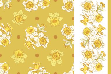 Narcissus, nergissiz desen ve çerçeve kenarı