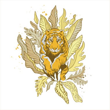 Kaplan serbest atlama çizimi. Kaplanın Yeni Yılı, 2022.