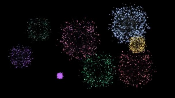 Brilhante Show Fogos Artifício Céu Noturno Celebração Ano Novo Fundo — Vídeo de Stock