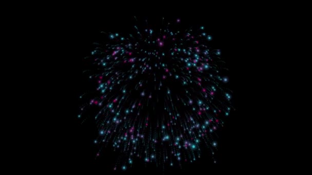 Espectáculo Fuegos Artificiales Brillantes Cielo Nocturno Celebración Año Nuevo Fondo — Vídeo de stock