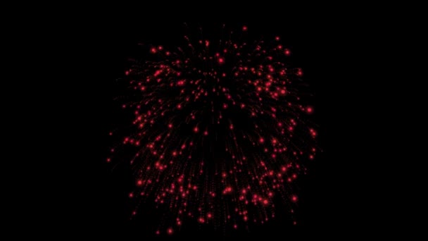 Leuchtendes Feuerwerk Nachthimmel Neujahrsfeier Buntes Feuerwerk Hintergrund Isolierte Feuerwerk Animation — Stockvideo