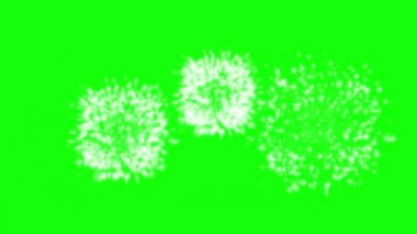 Altı Parlak Havai fişek seti. Yeşil Ekranda Havai fişek Festivali (Chroma Key) Arka plan. İzole Havai fişek Animasyon 4k