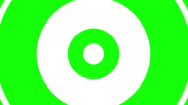 Hipnotize Edilmiş Sonsuz Çemberlerle Soyut Arkaplan. 4k döngülü animasyon. Yeşil Ekran (Krom Anahtar) Arkaplan