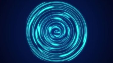 Neon Circles 'ın soyut Animasyonu. Alpha Channel ile Renkli Geleceğin Yüksek Teknolojik Hareket Arkaplanı.