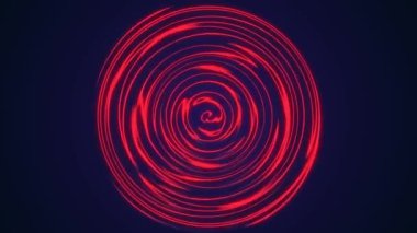 Neon Circles 'ın soyut Animasyonu. Alpha Channel ile Renkli Geleceğin Yüksek Teknolojik Hareket Arkaplanı.