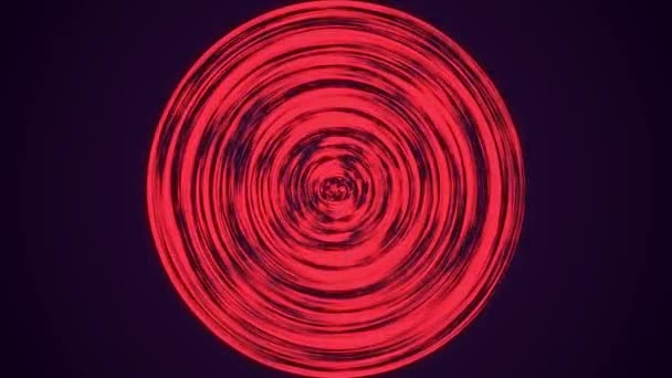 Animazione Astratta Dei Cerchi Neon Sfondo Colorato Futuristico Tech Motion — Video Stock