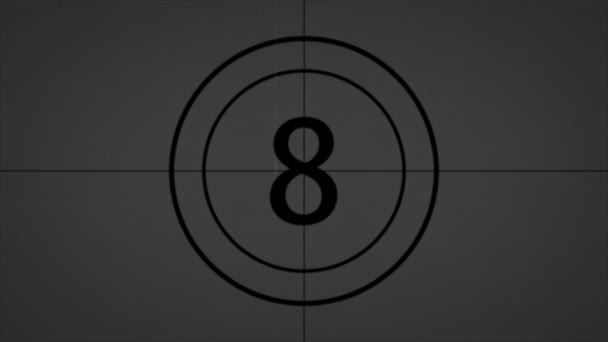 Monochrome Universal Countdown Film Leader Compte Rebours Horloge Animation Noir — Video