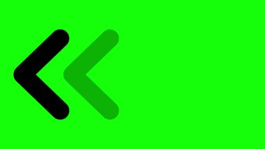 Yeşil Ekranda Hareket Eden Oklardaki Animasyon İşareti (Chroma Key) Alfa Kanalı ile Arkaplan.