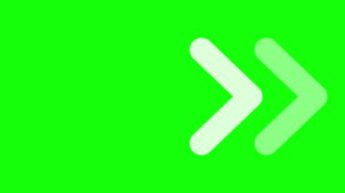 Yeşil Ekranda Hareket Eden Oklardaki Animasyon İşareti (Chroma Key) Alfa Kanalı ile Arkaplan.