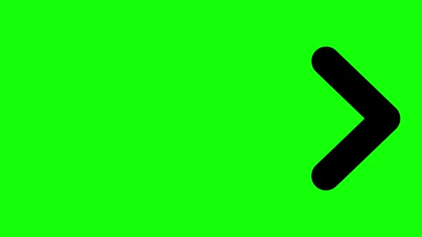 Animation Arrows Sign Moving Green Screen Chroma Key Háttér Alpha — Stock videók