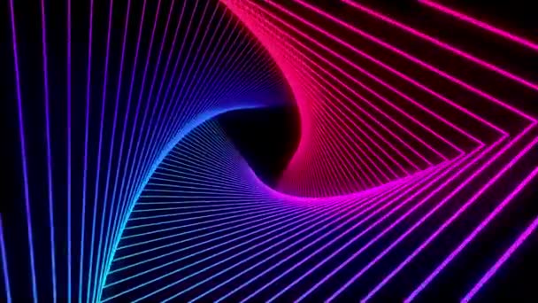 Abstract Animation Glowing Light Lasers Lines Moving Forward Tunnel Com — Vídeo de Stock