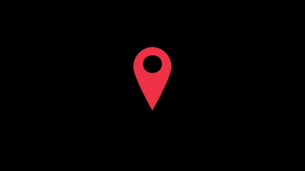 Указатель Местоположения Прыжка Animation Pin Shooting Gps Location Указательная Икона — стоковое видео