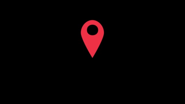 Jumping Location Pointer Animation Pin Showing Gps Location Pointer Icon — Stock Video