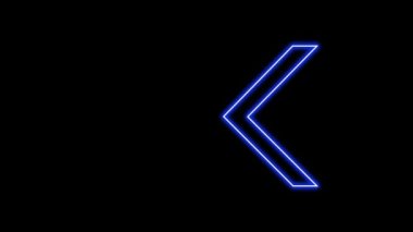 Parlayan Neon Oklarının animasyonu. Döngülü Hareketli Oklar. Parlak Işıklarla Parlayan Neon tabelası. Kusursuz döngü 4K. Alfa Kanalı ile izole Arkaplanda Ok İşaretinin Canlandırılması.