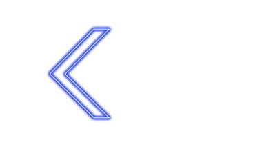 Parlayan Neon Oklarının animasyonu. Döngülü Hareketli Oklar. Parlak Işıklarla Parlayan Neon tabelası. Kusursuz döngü 4K. Beyaz Arkaplanda Ok İşaretinin Canlandırılması.