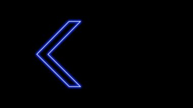 Parlayan Neon Oklarının animasyonu. Döngülü Hareketli Oklar. Parlak Işıklarla Parlayan Neon tabelası. Kusursuz döngü 4K. Ayrı Arkaplanda Ok İşaretinin Canlandırılması.