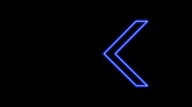 Parlayan Neon Oklarının animasyonu. Döngülü Hareketli Oklar. Parlak Işıklarla Parlayan Neon tabelası. Kusursuz döngü 4K. Alfa Kanalı ile izole Arkaplanda Ok İşaretinin Canlandırılması.