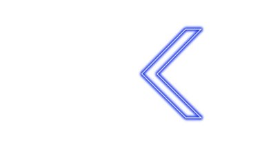 Parlayan Neon Oklarının animasyonu. Döngülü Hareketli Oklar. Parlak Işıklarla Parlayan Neon tabelası. Kusursuz döngü 4K. Alfa Kanalı ile Beyaz Arkaplanda Ok İşaretinin Canlandırılması.