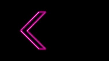 Parlayan Neon Oklarının animasyonu. Döngülü Hareketli Oklar. Parlak Işıklarla Parlayan Neon tabelası. Kusursuz döngü 4K. Ayrı Arkaplanda Ok İşaretinin Canlandırılması.