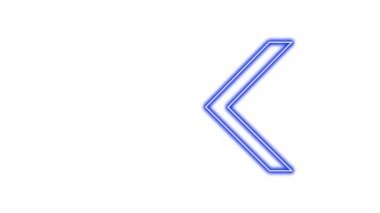 Parlayan Neon Oklarının animasyonu. Döngülü Hareketli Oklar. Parlak Işıklarla Parlayan Neon tabelası. Kusursuz döngü 4K. Alfa Kanalı ile Beyaz Arkaplanda Ok İşaretinin Canlandırılması.