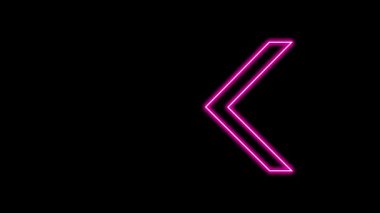 Parlayan Neon Oklarının animasyonu. Döngülü Hareketli Oklar. Parlak Işıklarla Parlayan Neon tabelası. Kusursuz döngü 4K. Alfa Kanalı ile izole Arkaplanda Ok İşaretinin Canlandırılması.