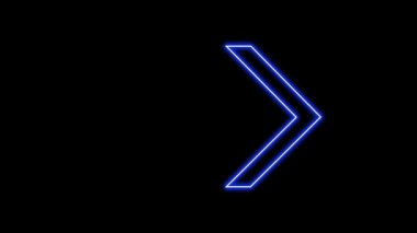 Parlayan Neon Oklarının animasyonu. Döngülü Hareketli Oklar. Parlak Işıklarla Parlayan Neon tabelası. Kusursuz döngü 4K. Ayrı Arkaplanda Ok İşaretinin Canlandırılması.