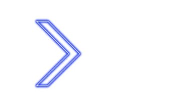 Parlayan Neon Oklarının animasyonu. Döngülü Hareketli Oklar. Parlak Işıklarla Parlayan Neon tabelası. Kusursuz döngü 4K. Alfa Kanalı ile Beyaz Arkaplanda Ok İşaretinin Canlandırılması.