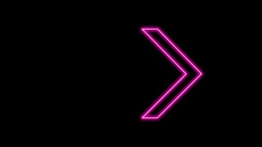 Parlayan Neon Oklarının animasyonu. Döngülü Hareketli Oklar. Parlak Işıklarla Parlayan Neon tabelası. Kusursuz döngü 4K. Ayrı Arkaplanda Ok İşaretinin Canlandırılması.