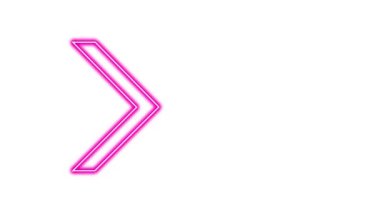 Parlayan Neon Oklarının animasyonu. Döngülü Hareketli Oklar. Parlak Işıklarla Parlayan Neon tabelası. Kusursuz döngü 4K. Alfa Kanalı ile Beyaz Arkaplanda Ok İşaretinin Canlandırılması.