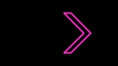 Parlayan Neon Oklarının animasyonu. Döngülü Hareketli Oklar. Parlak Işıklarla Parlayan Neon tabelası. Kusursuz döngü 4K. Ayrı Arkaplanda Ok İşaretinin Canlandırılması.