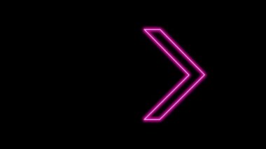 Parlayan Neon Oklarının animasyonu. Döngülü Hareketli Oklar. Parlak Işıklarla Parlayan Neon tabelası. Kusursuz döngü 4K. Ayrı Arkaplanda Ok İşaretinin Canlandırılması.