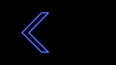 Parlayan Neon Oklarının animasyonu. Döngülü Hareketli Oklar. Parlak Işıklarla Parlayan Neon tabelası. Kusursuz döngü 4K. Ayrı Arkaplanda Ok İşaretinin Canlandırılması.