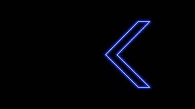 Parlayan Neon Oklarının animasyonu. Döngülü Hareketli Oklar. Parlak Işıklarla Parlayan Neon tabelası. Kusursuz döngü 4K. Alfa Kanalı ile izole Arkaplanda Ok İşaretinin Canlandırılması.