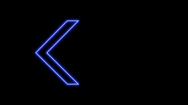 Parlayan Neon Oklarının animasyonu. Döngülü Hareketli Oklar. Parlak Işıklarla Parlayan Neon tabelası. Kusursuz döngü 4K. Ayrı Arkaplanda Ok İşaretinin Canlandırılması.