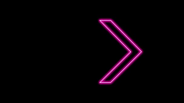 Animation Glowing Neon Arrows Κουνημένα Βέλη Νέον Σημάδι Sparkling Φωτεινά — Αρχείο Βίντεο