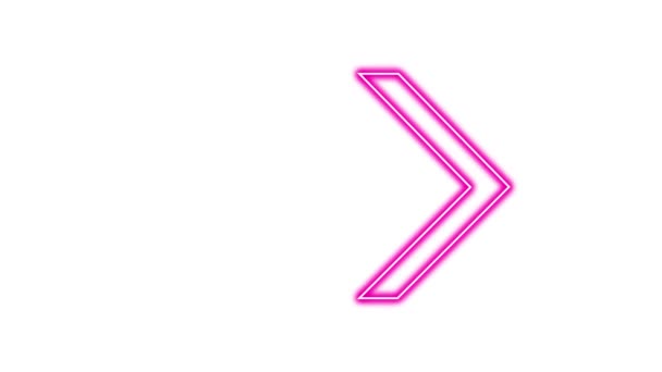 Анімація Світячих Неонових Стріл Перейшов Тями Стріл Neon Sign Sparkling — стокове відео