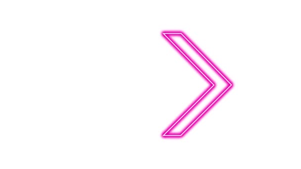 Animatie Van Gloeiende Neon Pijlen Looped Bewegende Pijlen Neon Sign — Stockvideo