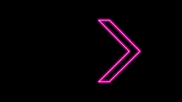 Animation Glowing Neon Arrows Looped Moving Arrows Neon Sign Sparkling — Stock Video