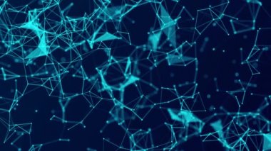 Soyut Hareketli Noktalar ve Çizgiler. Teknoloji, iş, tıbbi geçmiş. Mühendislik, Dijital ve Bilimsel Veri Konsepti. Ağ Bağlantısı Yapısı. Hareket Tasarımı 4k