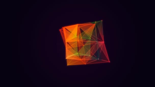 概要多角形の幾何学的表面 幾何学的形状アニメーションの移動 テクノロジー ビジネスの背景 デジタルデータと科学データの概念 モーションデザイン4K — ストック動画