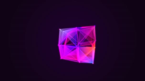 Abstraktní Polygonální Geometrický Povrch Pohybující Geometrický Tvar Animace Lékařství Technologie — Stock video