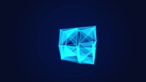 Абстрактна Багатокутна Геометрична Поверхня Geometrical Shape Animation Англійською Медичний Технологічний — стокове відео
