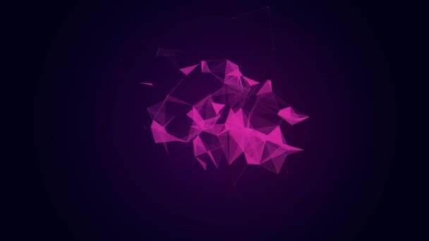 Abstrait Moving Triangles Animation Des Polygones Digital Communication Technology Network — Video