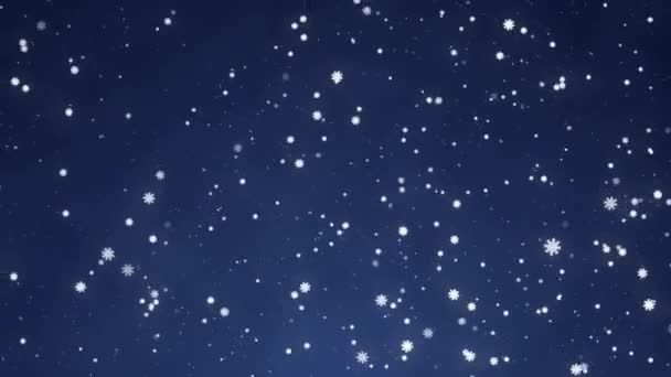 Śnieg Pada Świąteczna Śnieżyca Cząsteczki Płatki Śniegu Wirują Śnieg Porusza — Wideo stockowe