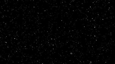 Kar yağıyor. Noel kar fırtınası. Parçacıklar ve kar taneleri fırıl fırıl dönüyor. Kar Uzayda Hareket Ediyor. Alfa Kanalında 4k Hareket Grafikleri İzole Edildi
