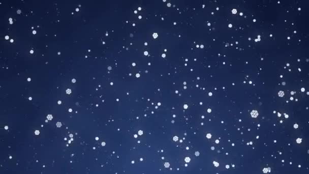 Schneefall Weihnachten Schneesturm Teilchen Und Schneeflocken Wirbeln Schnee Bewegt Sich — Stockvideo