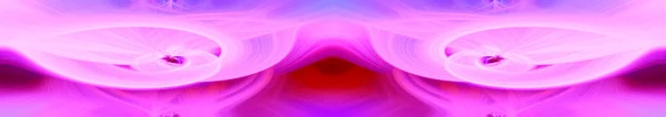 絡み合った心の形を形成する美しい抽象的な絡み合って輝く3D繊維 ピンク 月の色 バナーサイズ イラスト — ストック写真